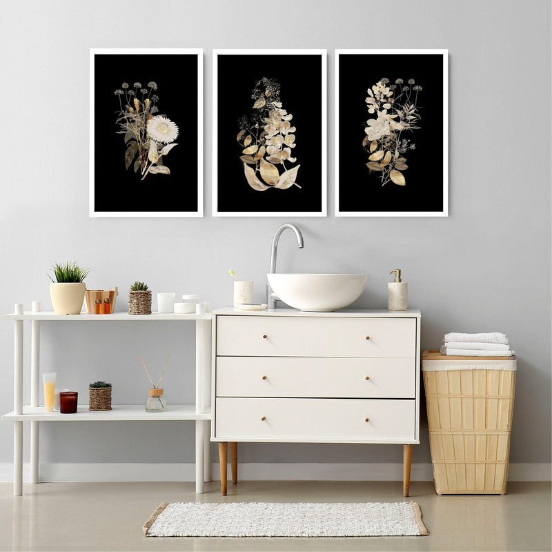 Bathroom decor for walls | set of 3 wall art prints